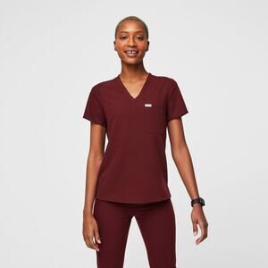 Figs Burgundy Catarina One-Pocket Scrub Top XXL Healthcare